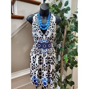 eci New York Women's Polyester Round Neck Sleeveless Knee Length Dress Size XL